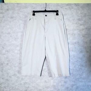 Lee At The‎ Waist Womens 12 Petite Beige Elastic Waist Capri Cropped Pants